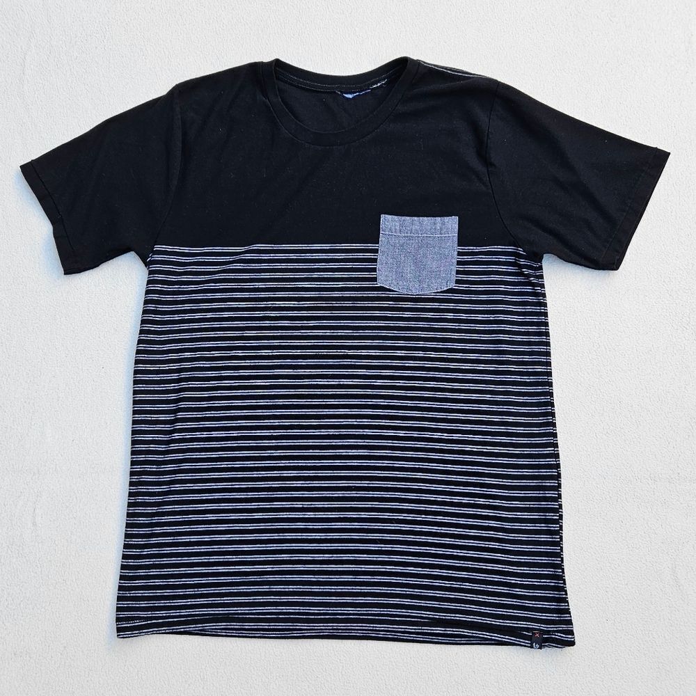 Black and Gray Striped Men's Shirt